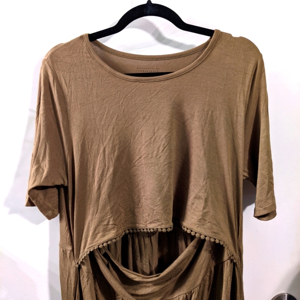 NWT Undercover Mama Nursing Breastfeeding Dress Olive w/ pockets Size XL